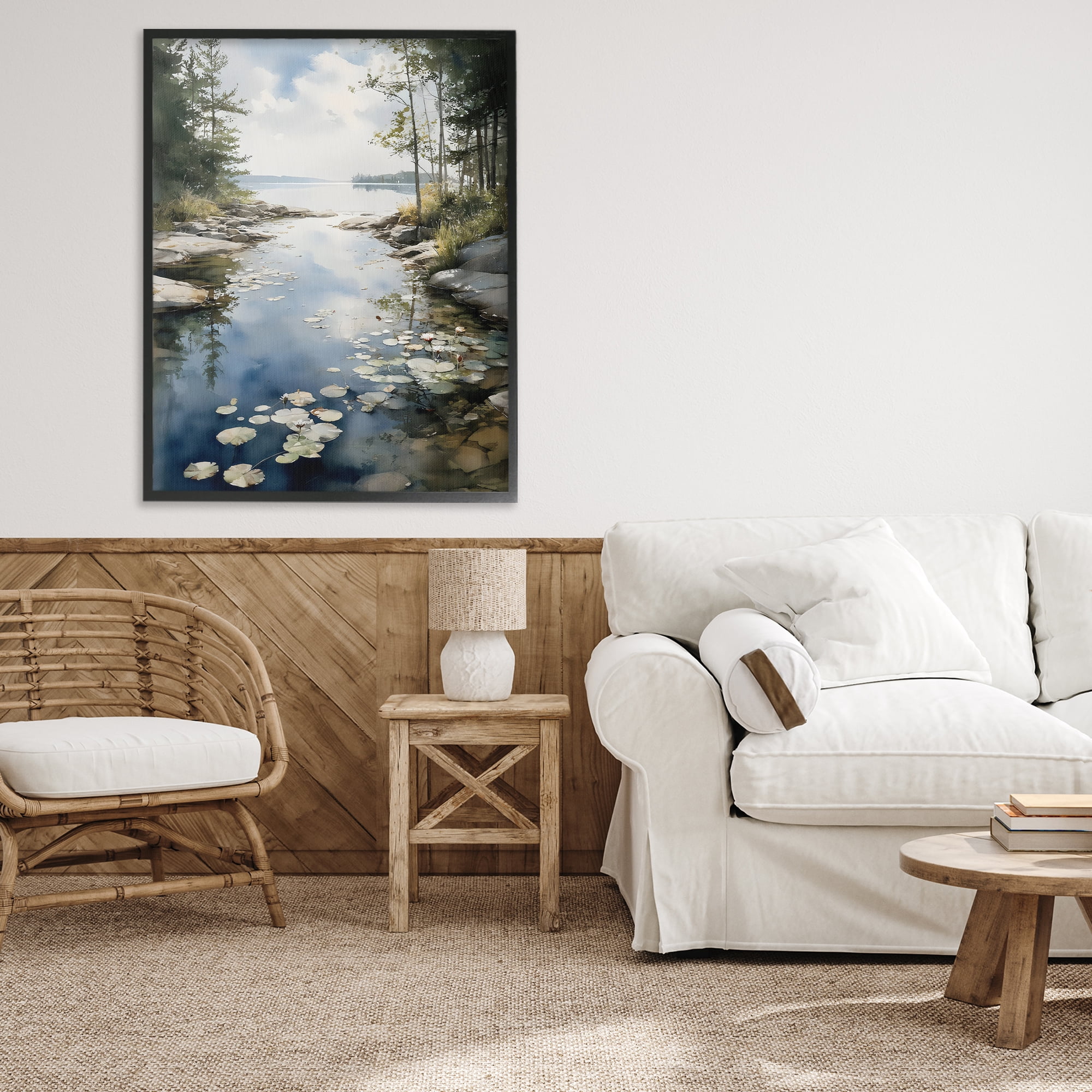 Stupell Industries Lilypad Inlet Reflection Black Framed Giclee Art, design by Franklyn Gregory