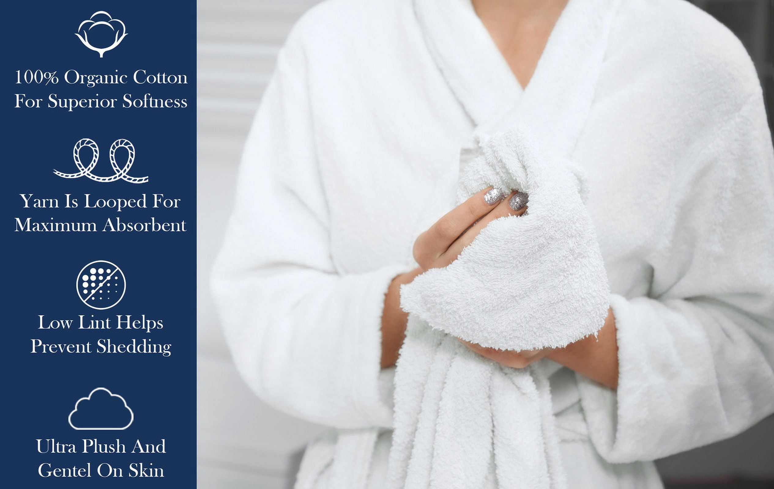 Delara Organic Cotton Luxuriously Plush Hand Towel Pack of 2 | GOTS & OEKO-TEX Certified | Premium Hotel Quality Towels | Feather Touch Technology|650 GSM Long Staple|Soft,Quick Dry & Ultra-Absorbent