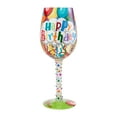 thumbnail image 4 of Lolita Birthday Streamers Hand Painted Multicolor Wine Glass 9in H, 4 of 5