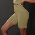thumbnail image 4 of OSOLU Fitness Yoga Shorts High Waist Soft Spandex Riding Shorts Women's Dance Volleyball Lift Shorts Sports Soft Tummy Control Workout Athletic Gym Bottoms Khaki M, 4 of 5