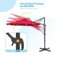 thumbnail image 4 of FLAME&SHADE 10ft LED Outdoor Round Patio Cantilever Umbrella for Beach Garden Patio and Lawn,Red, 4 of 8