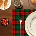 thumbnail image 5 of Christmas Plaid Placemats Set of 6,Washable Heat Resistant 12×18 Inch Linen Table Mats Green Red Place Mats for Party Outdoor Dining Décor, 5 of 6