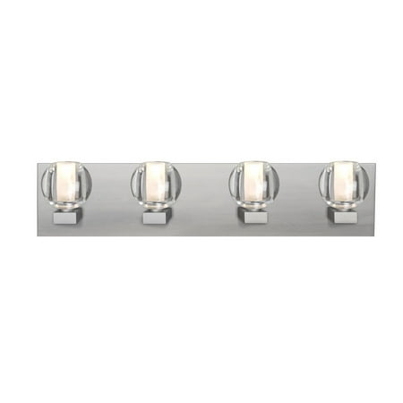 

Besa Lighting - Boca 3 - Four Light Bath Vanity Satin Nickel Clear Clear Glass -