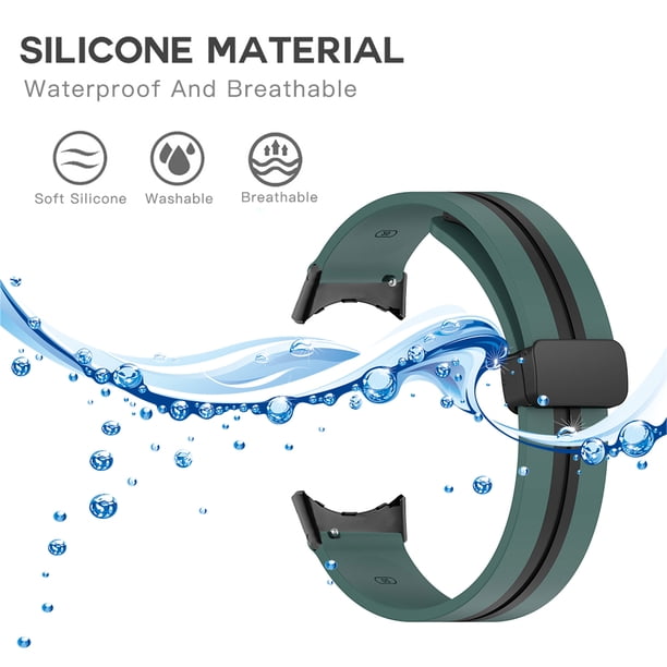 Correa de muñeca para reloj inteligente con banda de silicona para Google Pixel Watch 2022 (verde oliva)