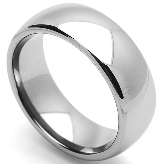 Men's 8MM Comfort Fit Stainless Steel Wedding Band Classic Domed Ring (Size 5 to 15) Size 8