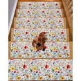 thumbnail image 2 of Floral Stair Treads for Wooden Steps Indoor Runner Rug Carpet, Red Yellow Pink Blue Flower Purple Lavender Leaf 15 Pieces Peel and Stick Staircase Step Treads Covers Washable Throw Door Mats, 30"x8", 2 of 6