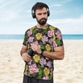 thumbnail image 4 of Wukai Colorful Roses Print Men's Short-Sleeved Mesh T-Shirt,Quick-Dry Short Sleeve Workout T-Shirt-5X-Large, 4 of 8