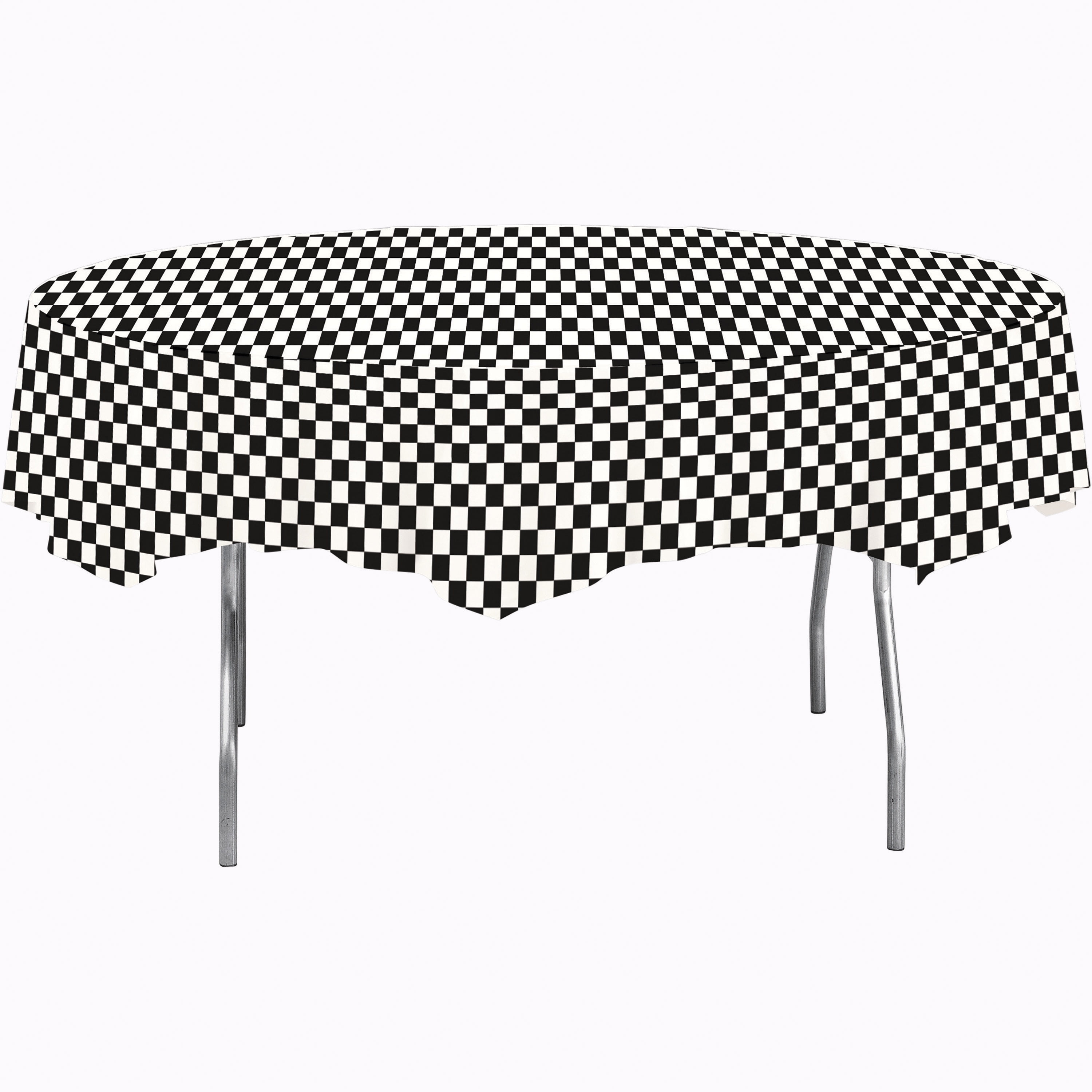Black Check Octy Round Tablecloths, 3 Count