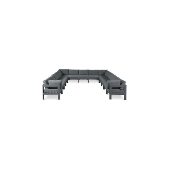 Meridian Furniture Nizuc Grey Outdoor Patio Modular Sectional
