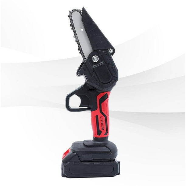 Handy Electric Chain Saw Recargable con 4 pulgadas 4000RPM Inalámbrico Carpintería Portátil 550W para arbustos, árboles, jardinería, he 2000mAh Macarena Mini motosierra de mano