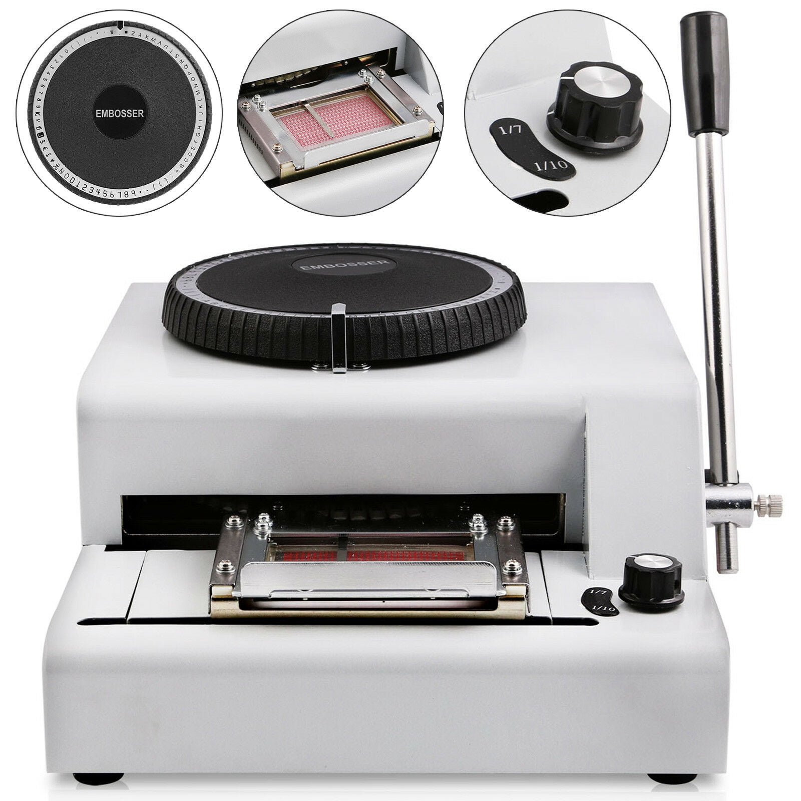 VEVOR Embossing Machine 72 Character Card Embosser for PVC Card Credit