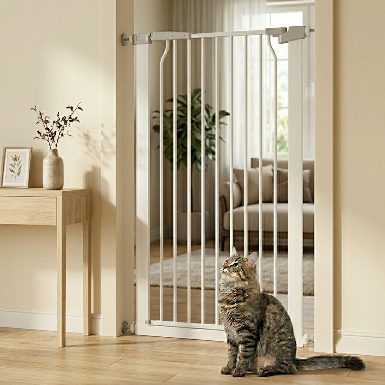 Fairy Baby Narrow Safety Gate 40" Tall White Metal photo 8
