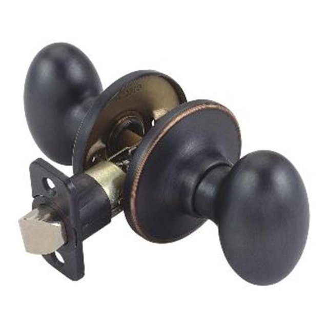 Design House 740472 Egg 2-Way Latch Passage Door Knob, Adjustable Backset