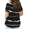 thumbnail image 4 of Patlollav Plus Size Stripe Tshirt Women Summer Crew-Neck Tunic Tops Lightweight Short Sleeve Shirts Classic Print Holiday Blouses Tee, 4 of 6