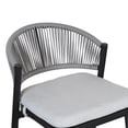 thumbnail image 6 of Amara Modern Outdoor Patio Barstools, Iron Frame, Scallop-Shaped Backrest, Matte Black, Set of 4, 6 of 10