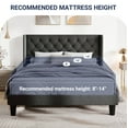 thumbnail image 6 of Allewie Queen Size Upholstered Platform Bed Frame with Fabric Wingback Button Tufted Headboard, Dark Grey, 6 of 8