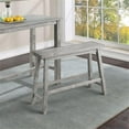 thumbnail image 3 of Pemberly Row Wood Backless Bench in Storm Gray Wire-Brush Finish, 3 of 7