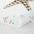thumbnail image 5 of Manfei Kawaii Starfish Twin Quilt Set,Calm Sea Plant Twin Coverlet Set,White Blue,2-Piece, 5 of 7