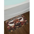 thumbnail image 2 of Ambesonne Rustic Bath Mat, Vintage Cottagecore Art Cow, 30.2" x 20", Redbrown Maroon Taupe, 2 of 3