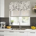thumbnail image 5 of 2 Pack Valances for Windows, Black Grey Botanical Window Valances for Living Room/Bedroom/Bathroom, Rustic Country Spring Floral Summer Leaf Light Filtering Kitchen Curtain Valance 42"W x12" L, 5 of 9