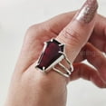 thumbnail image 5 of Coffin Red Garnet Ring, Natural Garnet Ring, January Birthstone, Womens Ring, Coffin Ring, 925 Sterling Silver, Christmas, Handmade, Statement Jewelry, Coffin Shape Gemstone Ring, 5 of 6