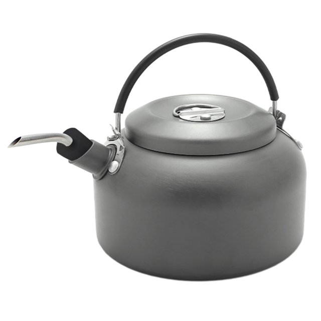 Hervidor de agua para acampar de 1,4 L, compacto ligero con tubo de extensión, boca para hervidor