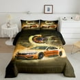 thumbnail image 2 of Erosebridal Racing Car Comforter Sets Queen Size,Extreme Sports Bedding Queen Comforter Set,Gradient Bedroom Decor,Reversible,Ultra Soft,3 Pieces, 2 of 7