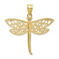thumbnail image 4 of 14K Yellow Gold Charm Pendant 37 mm 38.5 Diamond-Cut DragoNFLy, 4 of 4