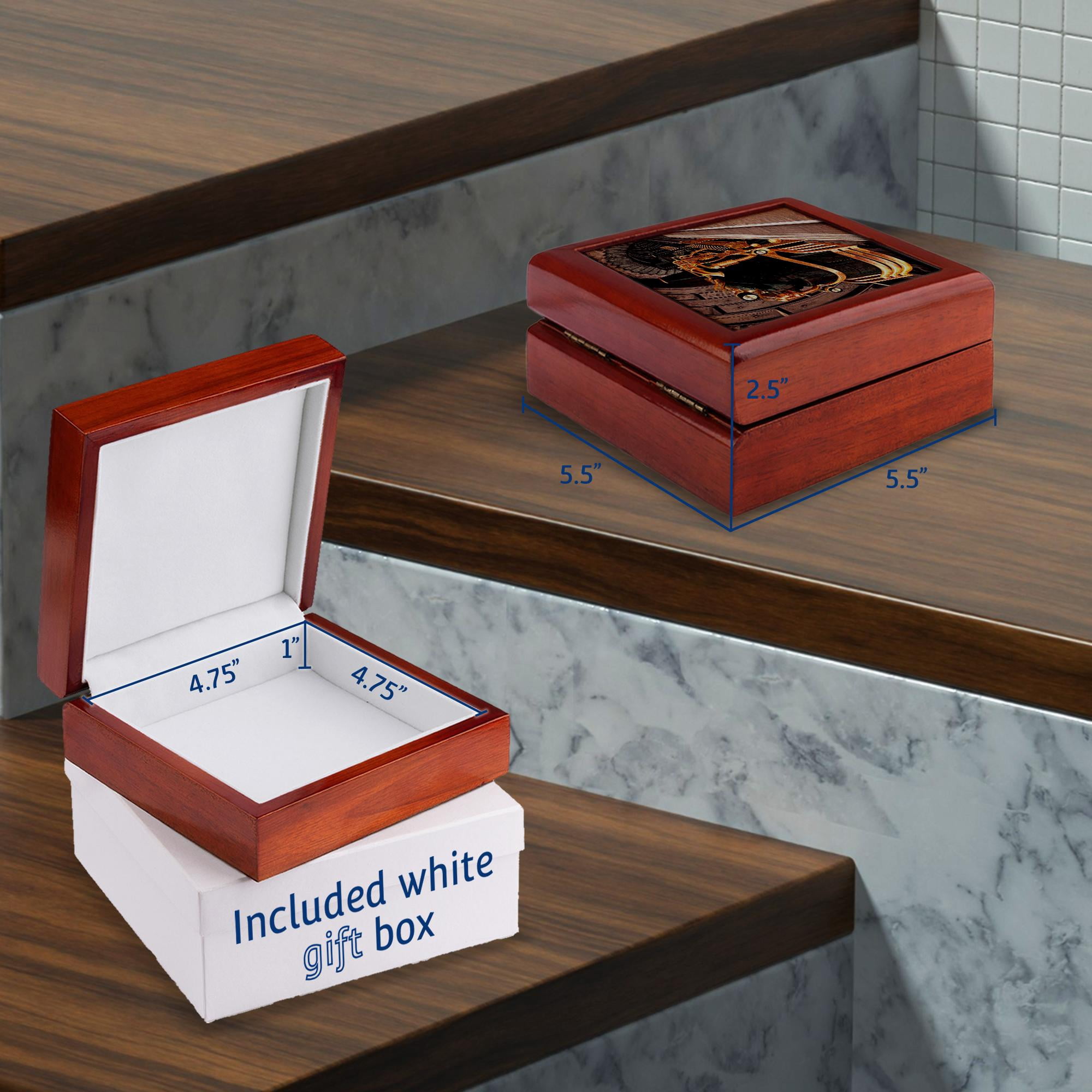 3dRose, A steampunk train station, Jewelry Box 5.5x5.5 inch with 4 inch tile