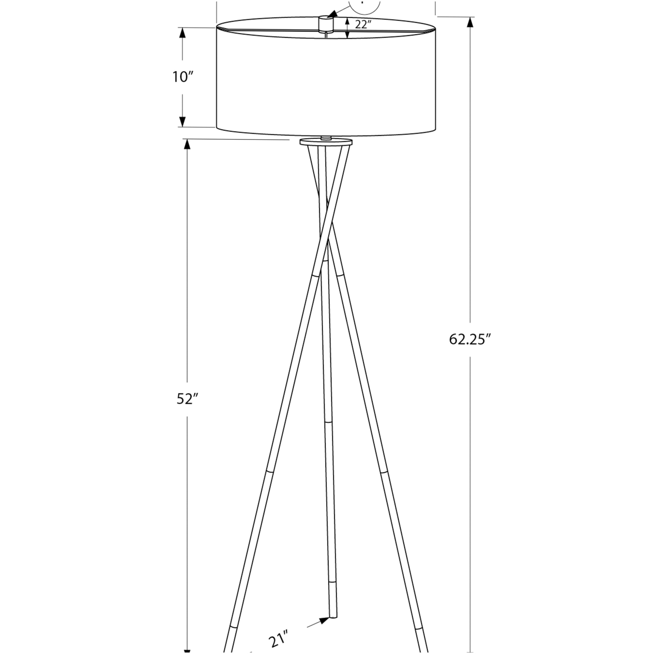 JERFIT Modern Tripod Floor Lamp with Fabric Shade, 3-Way Switch, Adjustable Ambient Lighting for Living Room, Bedroom, Office Decor