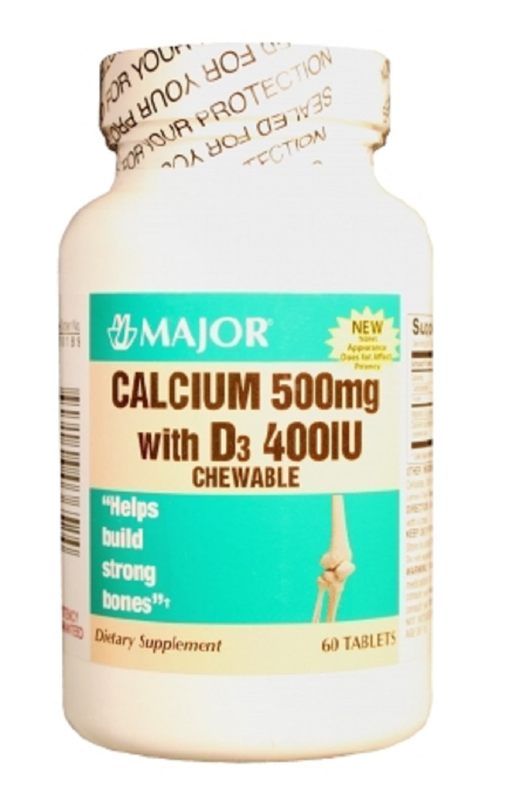 Major Calcium with Vitamin D Supplement 400 IU / 500 mg Strength