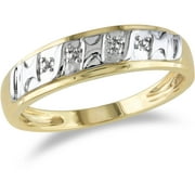 Men's 10kt Two-Tone Gold Diamond Illusion Wedding Band