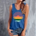 thumbnail image 2 of Wang6 Womens Oversized Loose Fit Tank Tops Causal Sleeveless Racerback Tshirts Summer Crew Neck Going out Tee Shirts Tops Blue XXXXL, 2 of 4