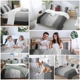 thumbnail image 5 of 3 Piece Black Gray Ombre Duvet Cover Set Queen Size, Microfiber Comforter/Quilt Cover with Corner Ties and 2 Pillowcases, Vintage Country Wooden All Season Soft Bedding with Zipper Closure, 5 of 8