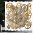 thumbnail image 4 of Ambesonne Modern Shower Curtain, Steampunk Gears Design, 69"Wx70"L, Pale Orange Brown, 4 of 5