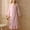 Pink, variant on QUINDOS Cotton Pajamas for Women Long Midi Nightgowns for Women Long Sleeve Button Sleep Dress Casual Solid Ruffle Sleepwear Night Dress