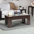 thumbnail image 4 of Costway Storage Medium Density Fiberboard Coffee Table with Hidden Compartment, Brown, 4 of 12