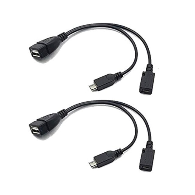 Paquete De 2 Cables Otg De Repuesto Para Fire Stick 4K Fire Tv Compatible Con Samsung Galaxy Lg Android Phone Tablet Micro Usb Host Con Alimentación Micro Usb
