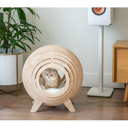 UPC: 0850006400232 | Mau Lifestyle Strato Wooden Sphere Cat Bed Cave