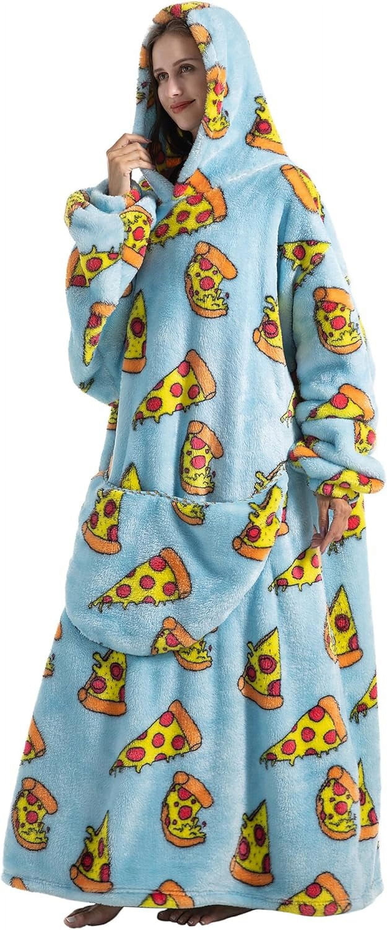 Oversized Blanket Hoodie,Adult Snuggle Fleece Wearable Blanket Fluffy Giant Hooded Sweatshirt