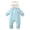 Blue, variant on Paiwinds Winter Baby Snowsuit Hooded with Ears Full Sleeve Zipper Warm Quilted Romper Cute Loose Water-Repellent One-Piece for Infant Toddler