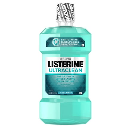 Listerine Ultraclean Oral Care Antiseptic Mouthwash, Cool Mint, 1.5l