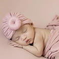 thumbnail image 4 of Ludlz Newborn Baby Hospital Hat Soft Cotton Toddler Kids Girl Head Wrap with Big Bow Cap, 4 of 7