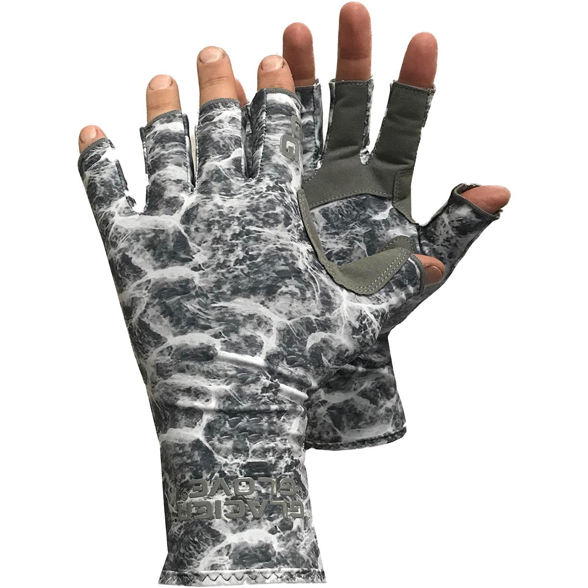 Light Gray Glacier Glove Islamorada Fingerless Sun Gloves 