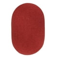 thumbnail image 1 of Red Wool Rug Solid Braided Textured 4 Feet by 6 Feet Oval Thick Casual Carpet, 1 of 2
