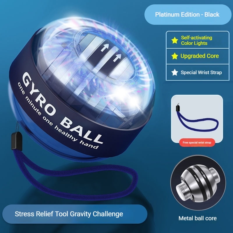 Wrist strength ball, magnetic luminous color light, finger grip device, gyroscope training, fitness, stress relief, grip strength ball