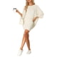 thumbnail image 2 of Conjunto de lounge oversized INSPIRE CHIC para mujer, sudaderas de entrenamiento, camiseta con pantalones cortos de ciclista, conjuntos L beige, 2 of 6