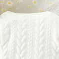 thumbnail image 5 of PXLKNZH Toddler Baby Girl Knitted Sweater Dresses Appliques Flower Casual Sweater Long Sleeve Dress for Girls Fall Winter Outfit 3-24Months White,12 Months, 5 of 8