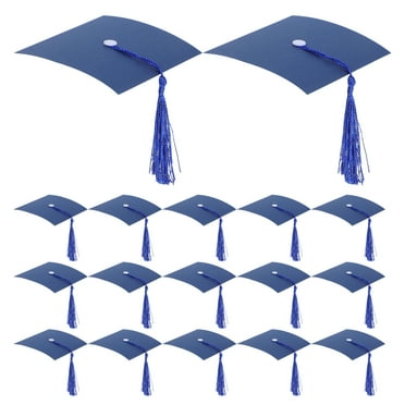 FRCOLOR 20 Pcs Mini Graduation Hat Decoration 9.00X9.00X0.02CM Blue