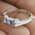 thumbnail image 2 of 925 Sterling Silver Jewelry, Natural Amethyst Healing Gemstone Ring, Stackable Stacking Ring, Statement Ring, February Birthstone, Bridesmaid&nbsp;Gifts, Valentines Day Gifts For Her (amethyst, 7), 2 of 5